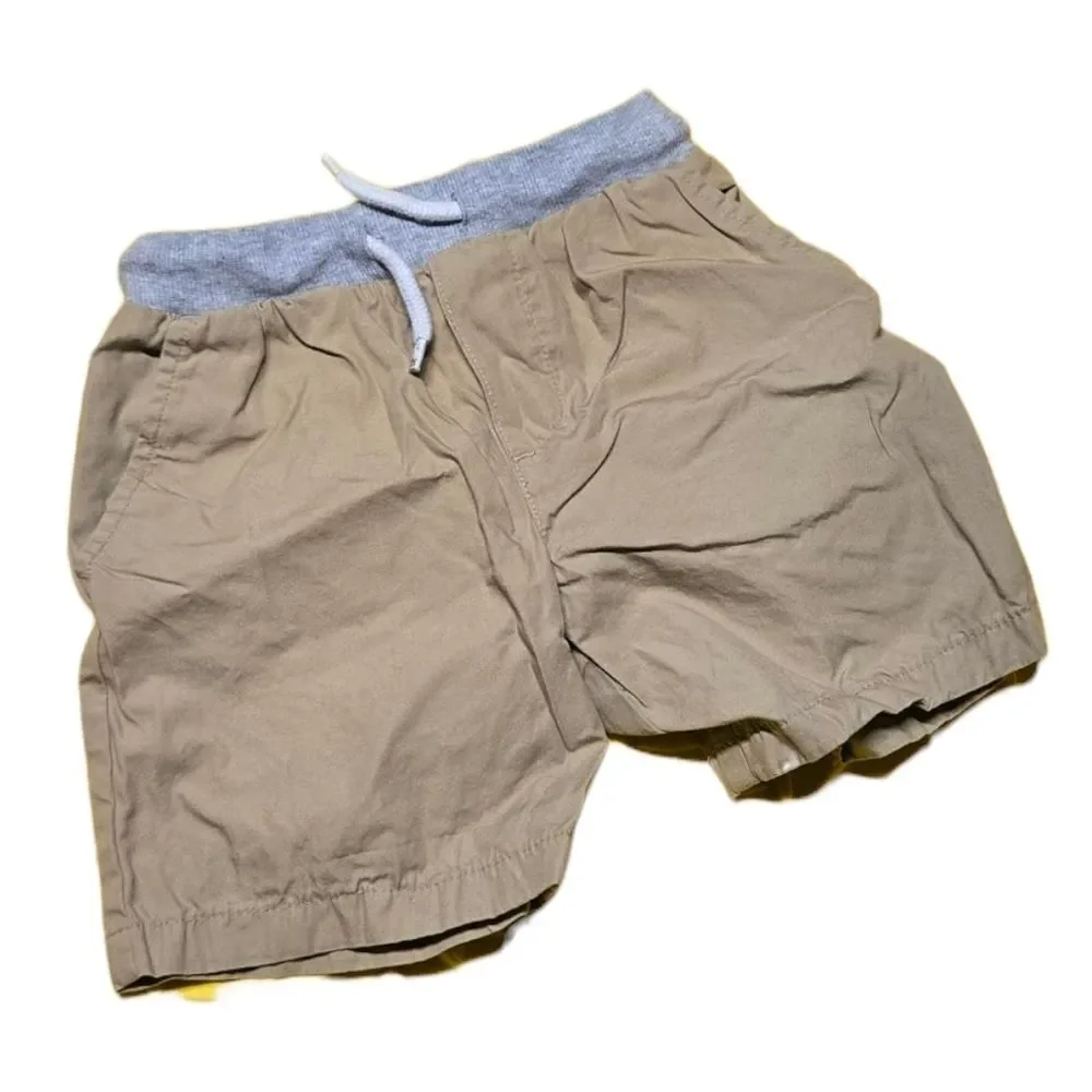 Carter's Toddler Boy 3T Tan Casual Shorts Pull On Drawstring Khaki Kids Cotton